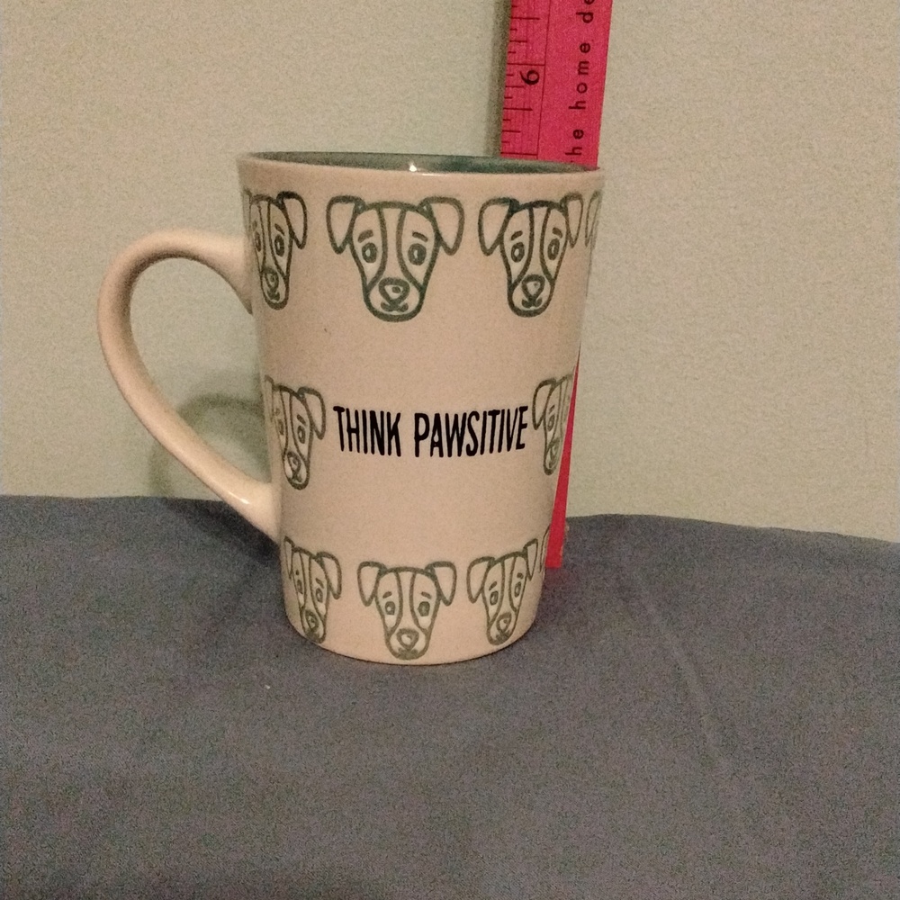 "Think Pawsitive" cute coffee mug~dog mom, dog gift!